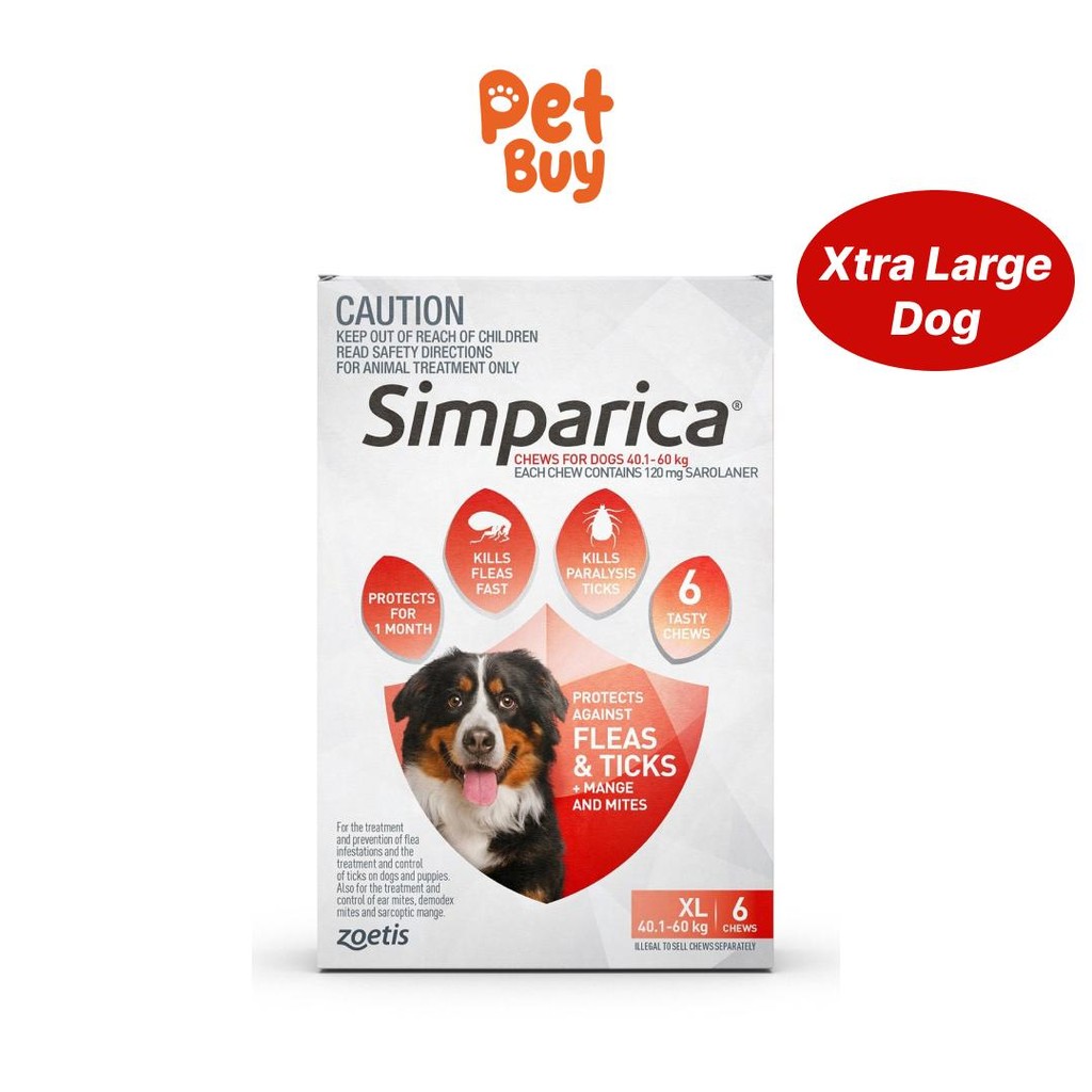 Simparica 120 mg XLarge Dog 40.1 - 60 kg (per pcs)