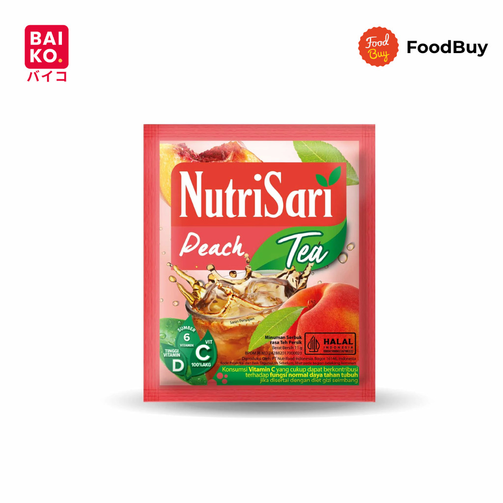 Paket 1 Renteng - Nutrisari Peach Tea 11gr (Isi 10 Pcs)