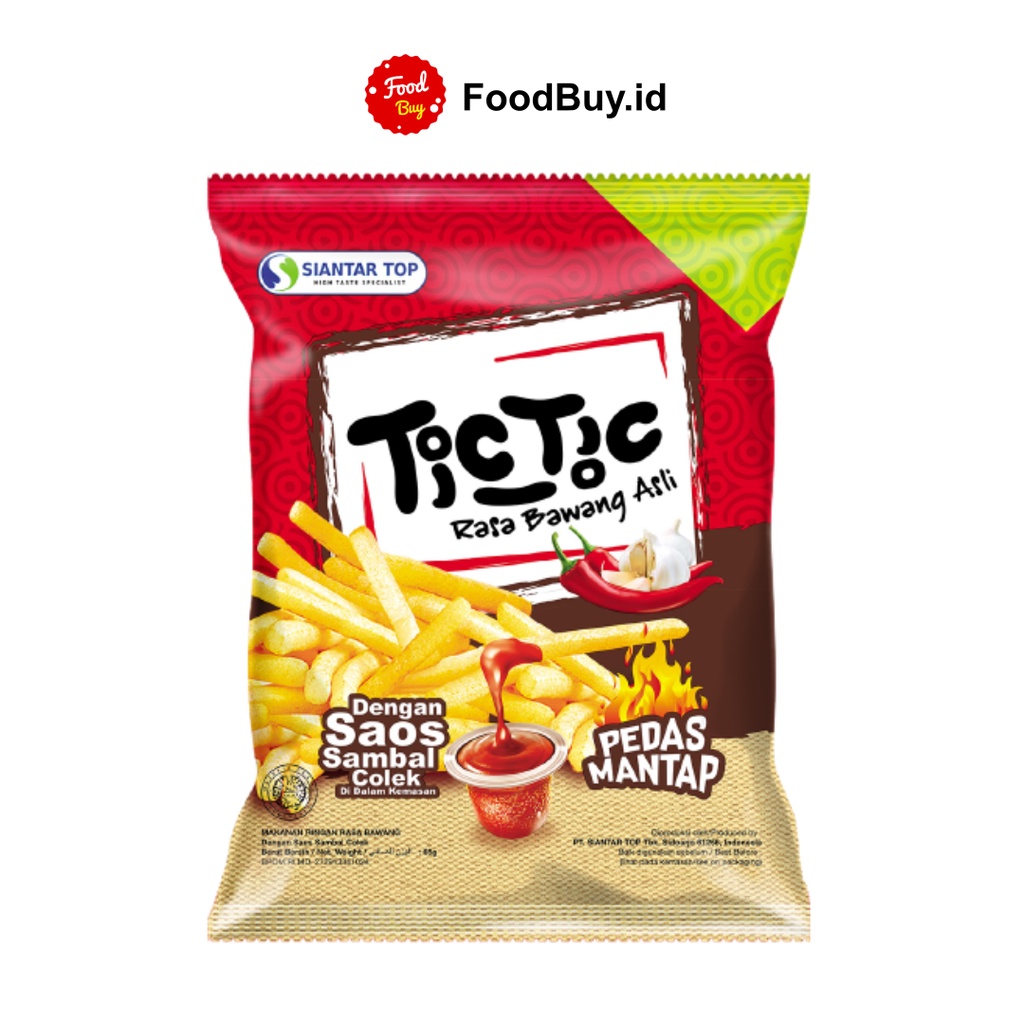 TicTic Crunchy Stick Rasa Bawang Asli Pedas Mantap 65 gr