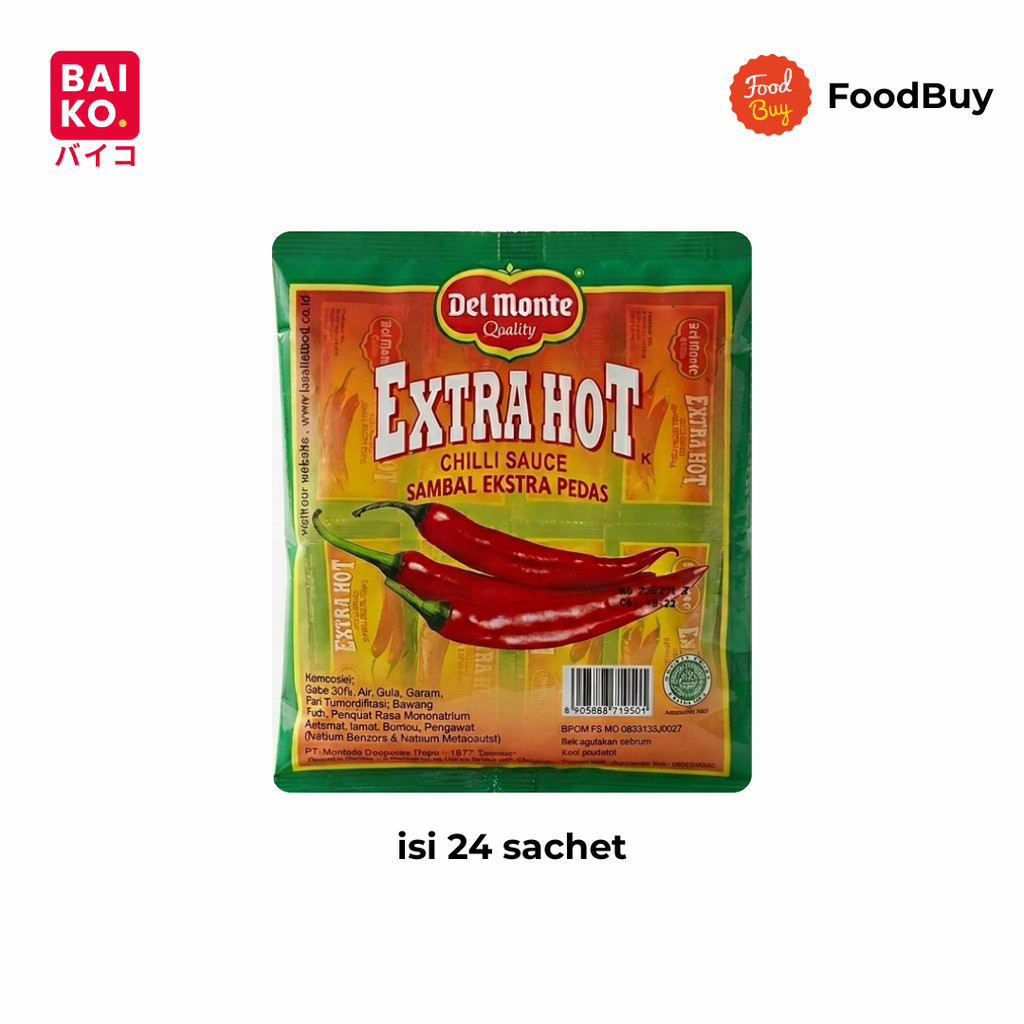 Paket 1 Pack - Del Monte Saus Sambal Sachet Isi 24 Pcs