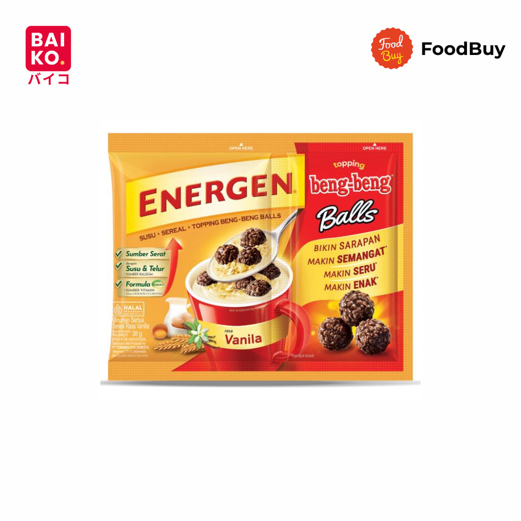 Energen Minuman Serbuk Sereal Vanila Toping Beng-beng 38 gr