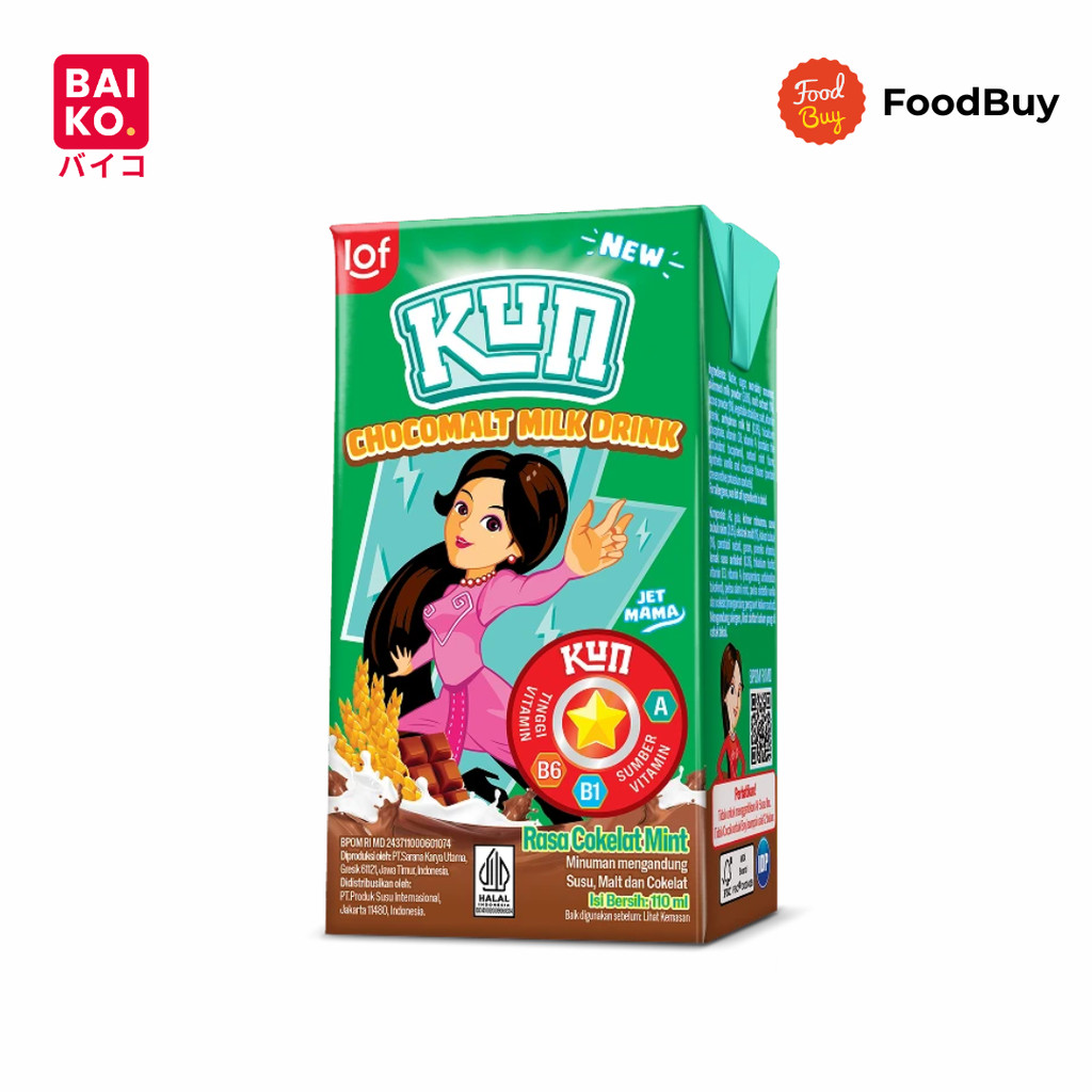 LOF KUN Minuman Susu Rasa Cokelat Mint 110ml