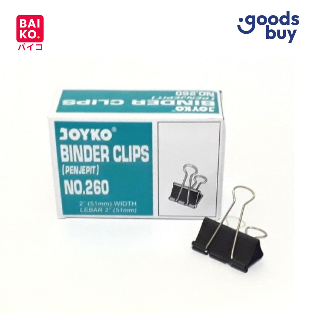 Paket 1 Kotak - Joyko Binder Clip No. 260 (Isi 12 Pcs)