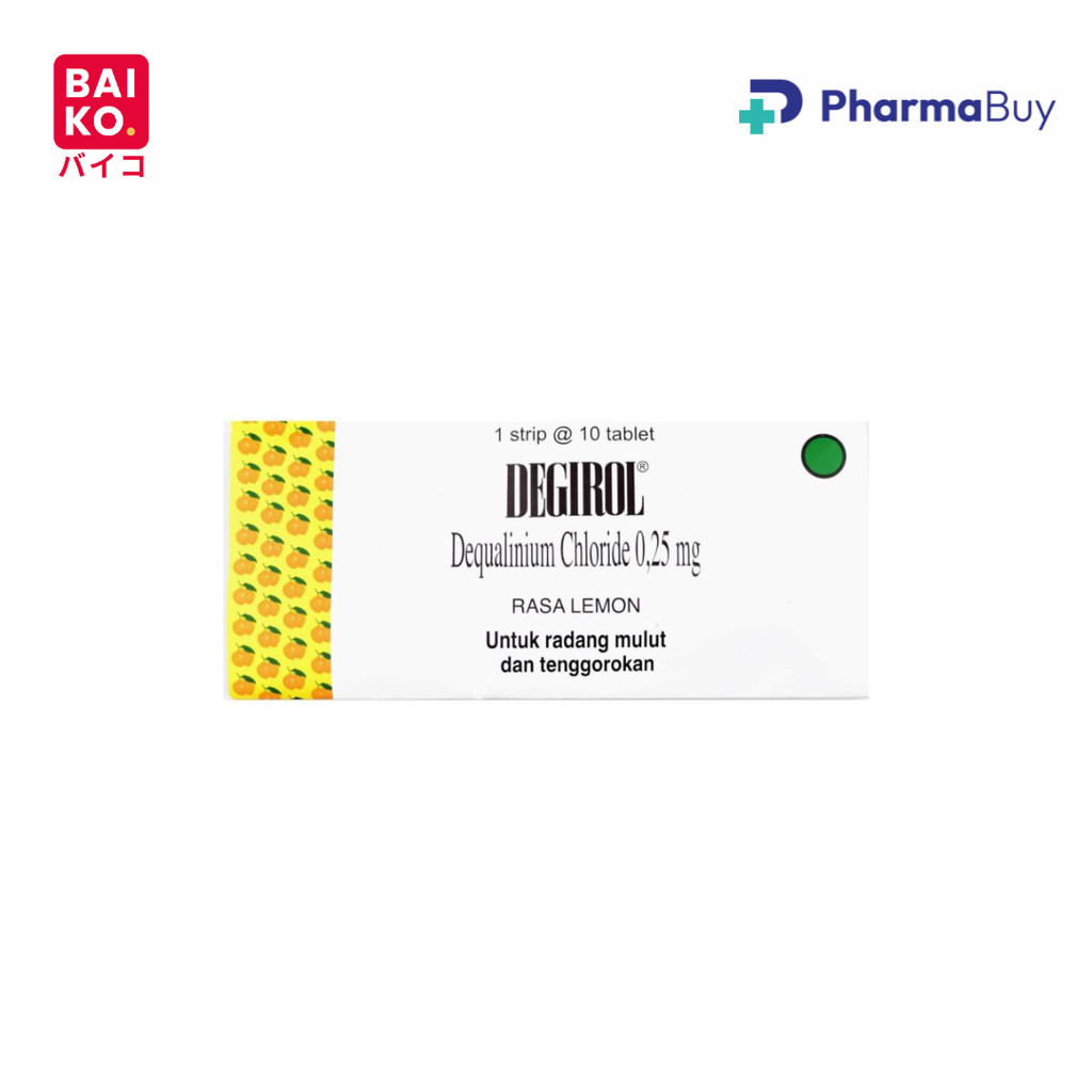 Degirol Strip 10 Tablet Hisap - Suplemen Kesehatan Rasa Lemon untuk Radang Mulut dan Tenggorokan