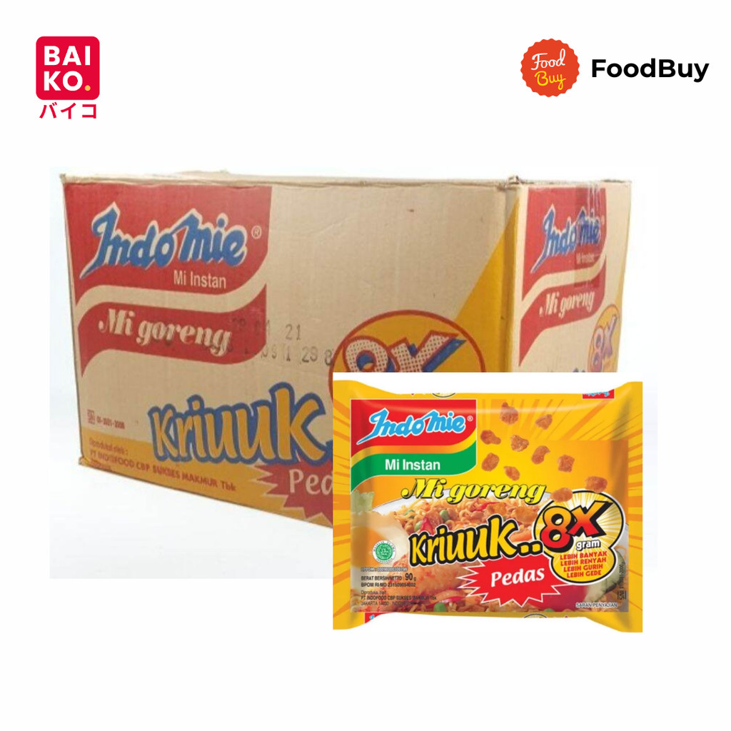 Indomie Goreng Kriuk Pedas 90 gr 1Dus (40 Pcs)