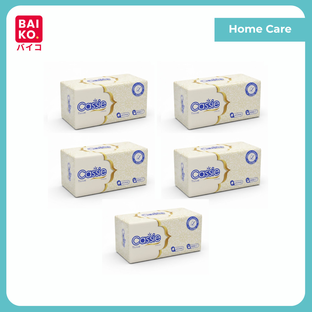 Paket 5 Pack - Cassie Facial Brown Tissue Organik Up To 500 Ply