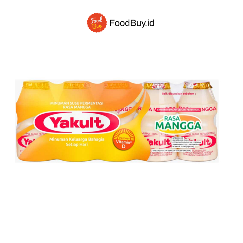 Yakult Minuman Susu Fermentasi Rasa Mangga 325ml (5botol @65ml)