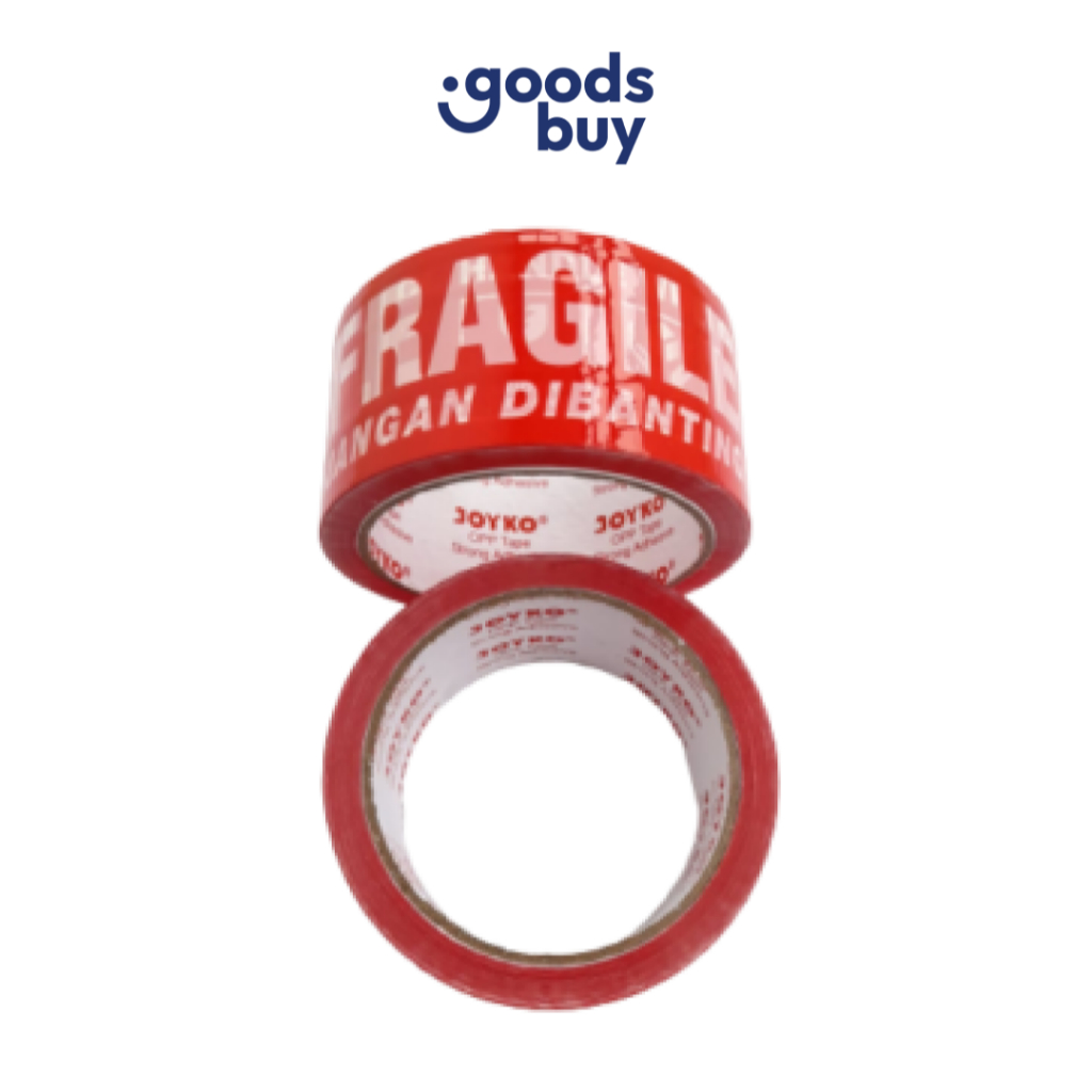 Joyko Lakban Printing Fragile Merah 44mm x 50m