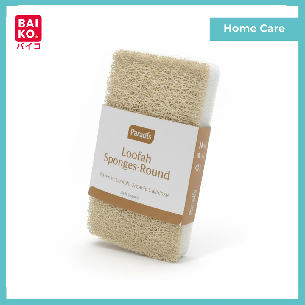 Paradis Loofah-Round Sponge Scourer Spons Cuci Piring Ramah Lingkungan Anti Bakteri