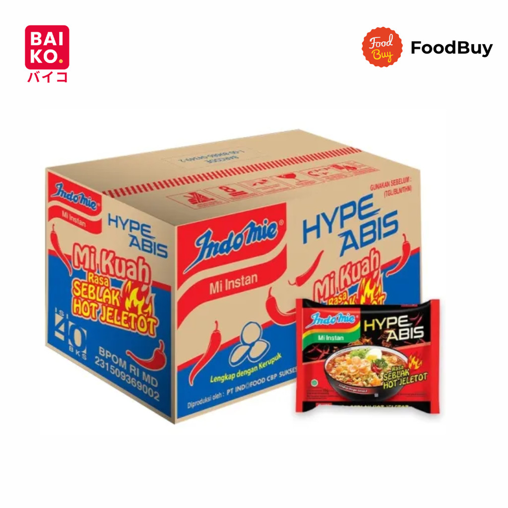 Indomie Hype Abis Seblak Hot Jeletot 75 gr 1 Dus (40 Pcs)
