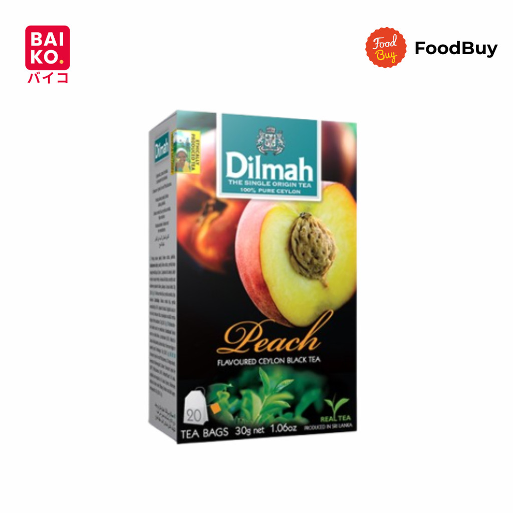 Dilmah Teh Celup Peach Flavoured Ceylon Black Tea Kemasan Foil Envelope Isi 20 Pcs 40 gr