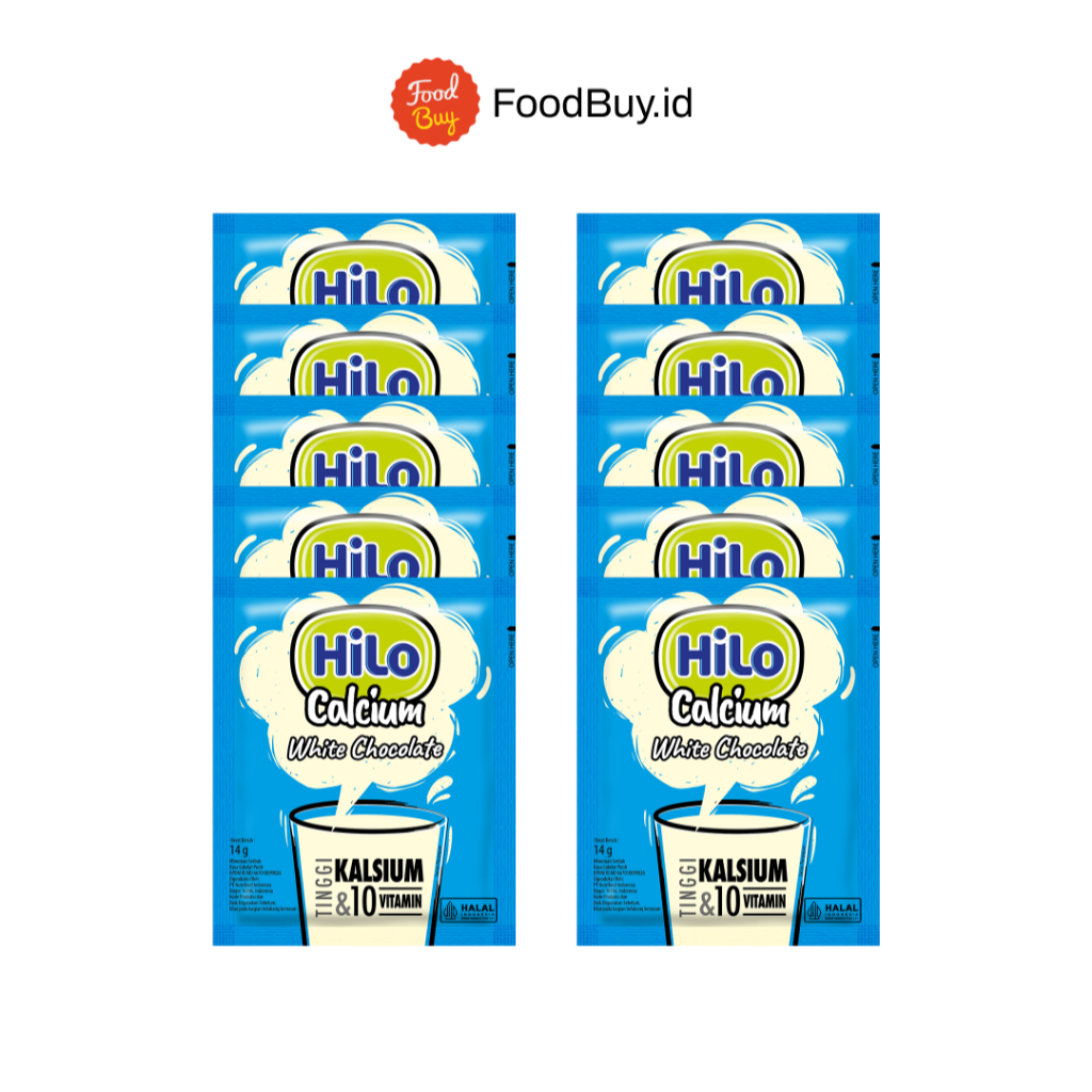 Paket 1 Rtg - Hilo Calcium White Cokelat 14gr (Isi 10 Pcs)