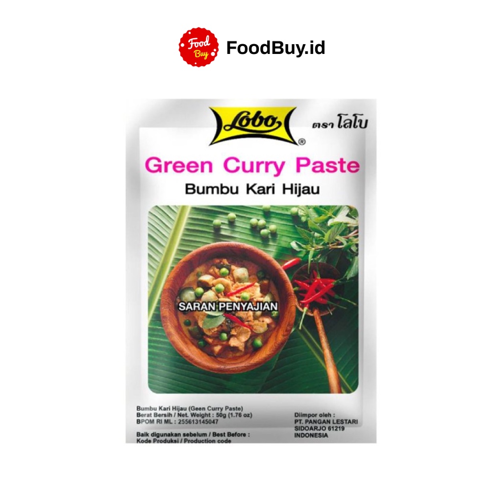 Lobo Bumbu Kari Hijau / Green Curry Paste 50 gr
