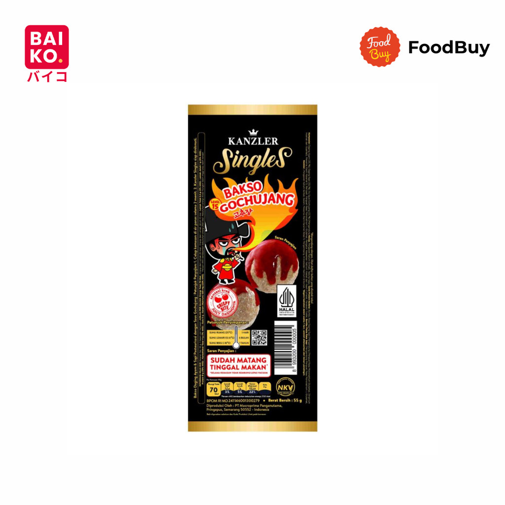 Kanzler Singles Bakso Sapi dan Ayam Rasa Gochujang 55gr