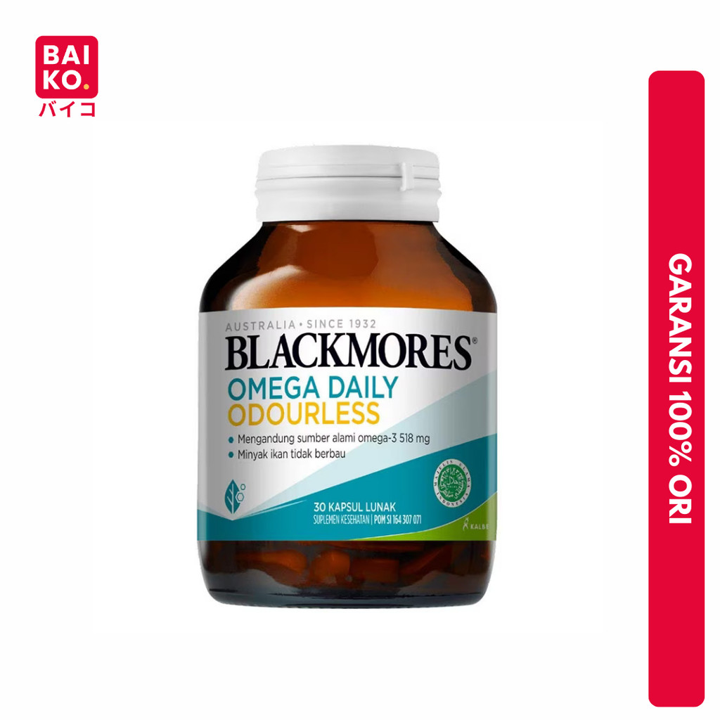 Blackmores Omega Daily Odourless 30 Kapsul Mengandung Omega 3 Alami untuk Kesehatan Mata dan Jantung ORIGINAL BPOM HALAL