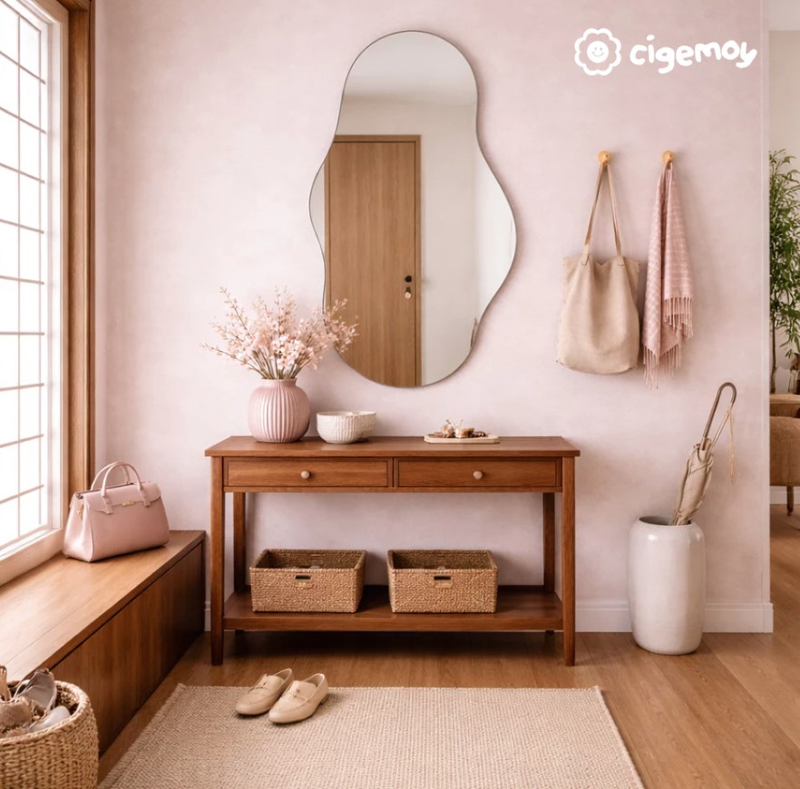 Cigemoy Cermin Dinding Melt Frameless Tinggi 100cm (Free Packing Kayu)