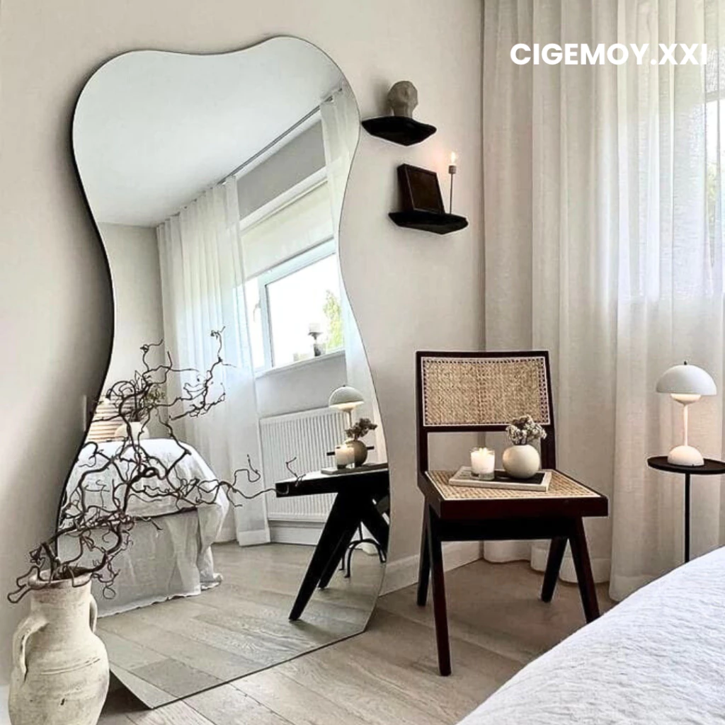 Cigemoy Cermin Dinding Melt Frameless Tinggi 100cm (Free Packing Kayu)