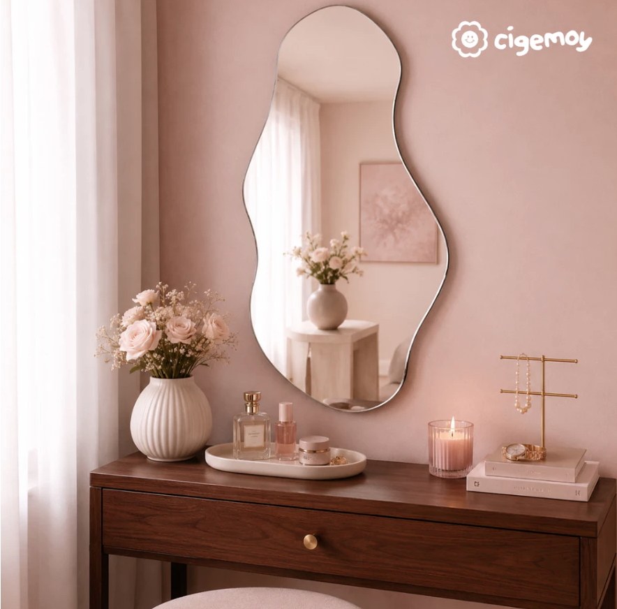 Cigemoy Cermin Dinding Melt Frameless (Free Packing Kayu)
